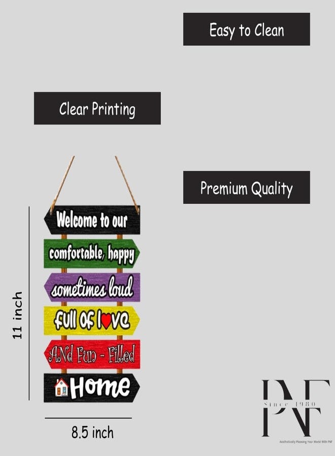 PNF Poster And Frames Welcome to our comfortable happy home Quote Wall art & Door Hanging Frame For Kitchen, Dining, restaurants Decor | Walland home Decor for Living Room | Room Decor Wall Decor Items For Bedroom | (Wooden, 11x9 Inch,brown)-79-5 - Image 4